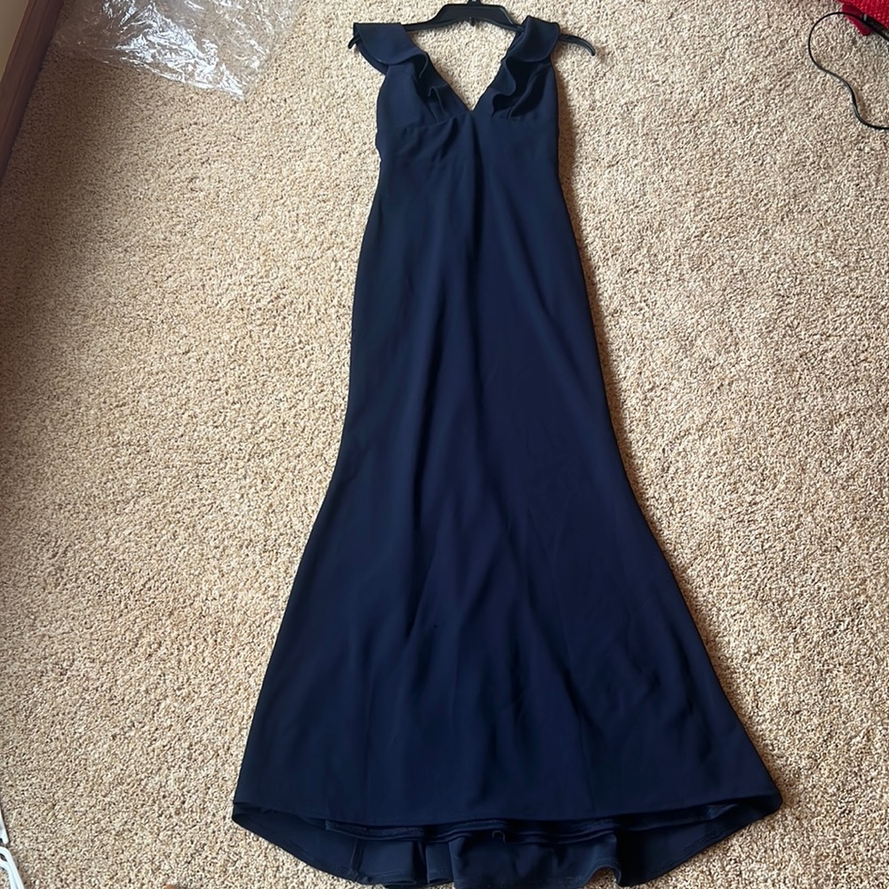 Lulus Navy Blue ruffle Bodycon Dress